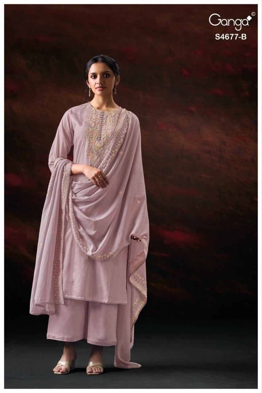 PRISHAEL 4677 Series By Ganga Fashion Beautiful Festive Suits Stylish Colorful Fancy Casual Wear & Ethnic Wear PURE BEMBERG MUL Dresses At Wholesale Price